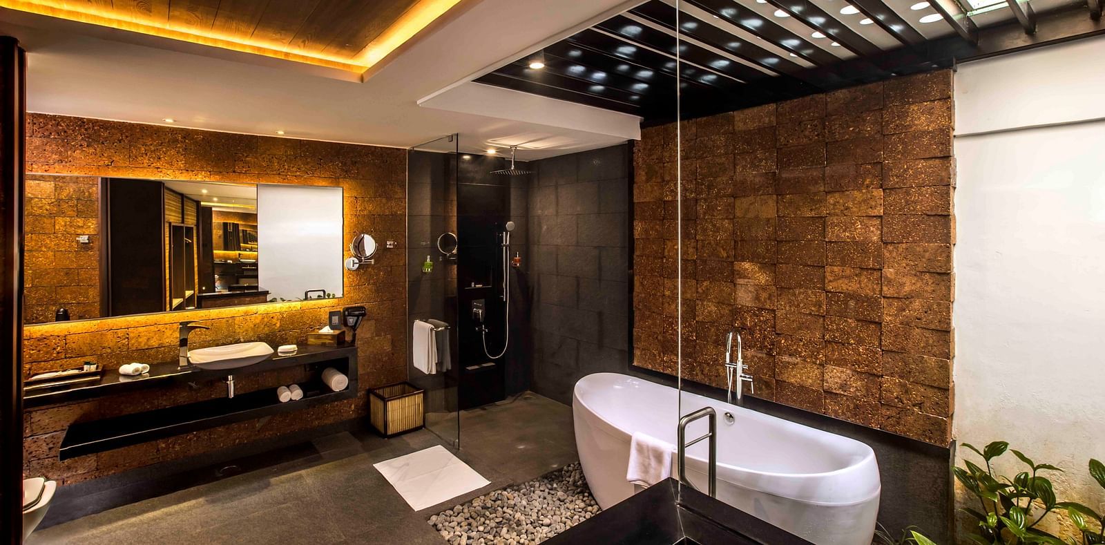 Image of the bathroom of E villa featuring a bathtub | Great Trails Wayanad by  GRT hotels.