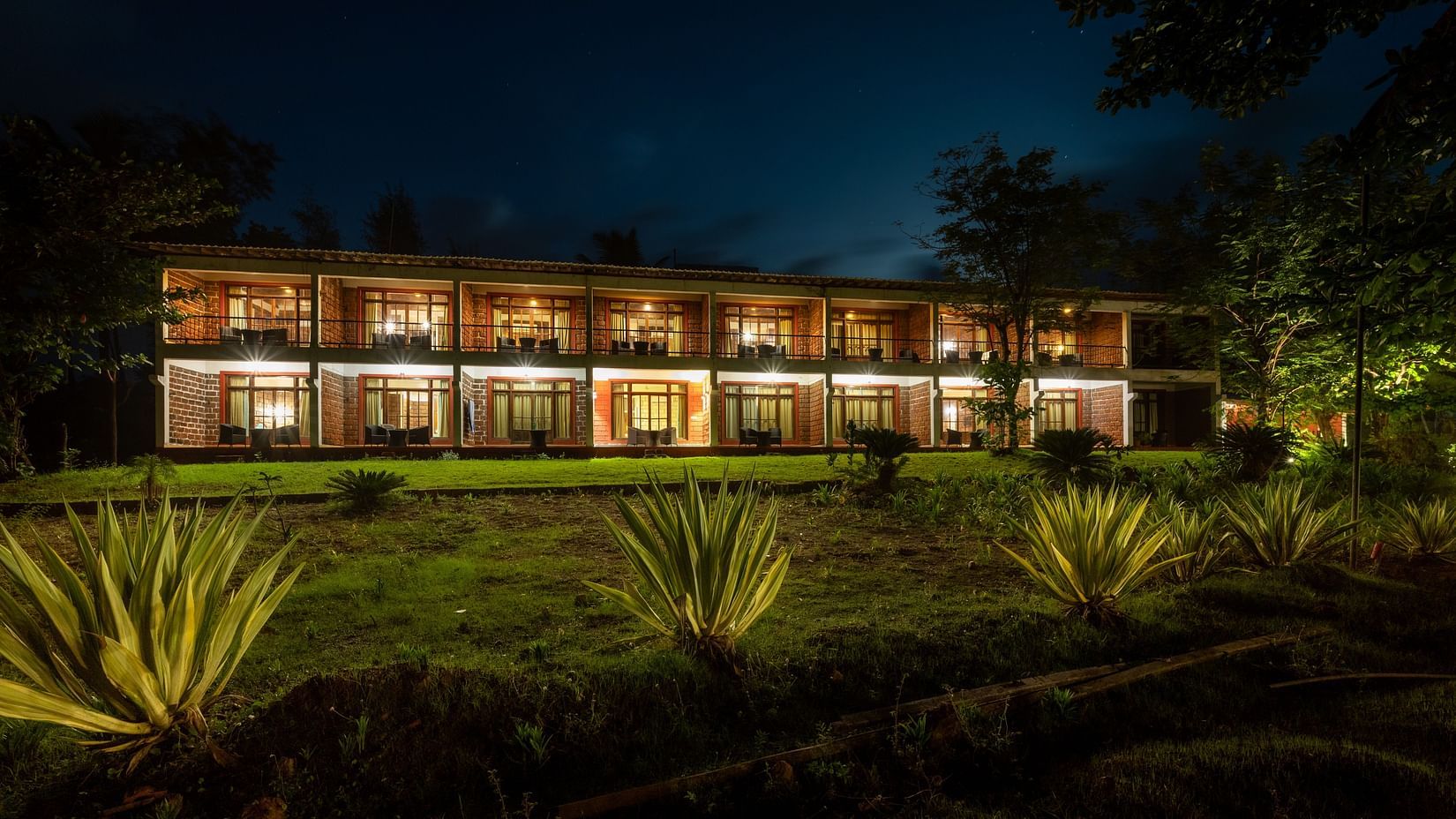 Facade view of Lotus Eco Beach Resort, Murud Beach-Dapoli, District Ratnagiri.