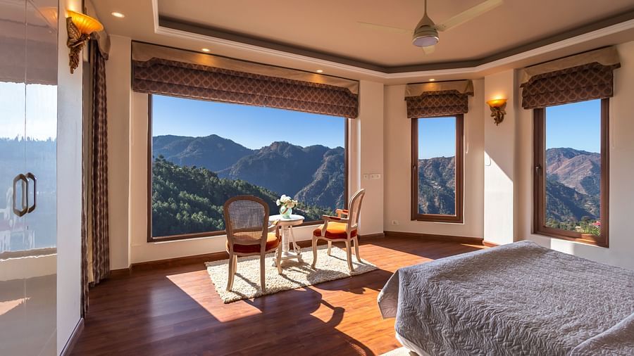 The Manor Shimla - The interiors of the bedroom in our one bedroom apartment