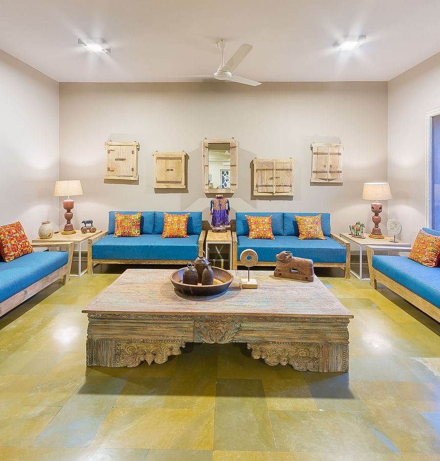 Seating area at the Manvar Resort and Desert Camp