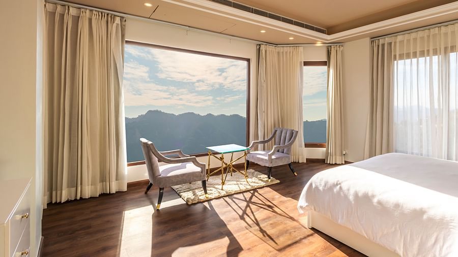 The Manor Shimla - The interiors of the bedroom in the standard luxury apartment