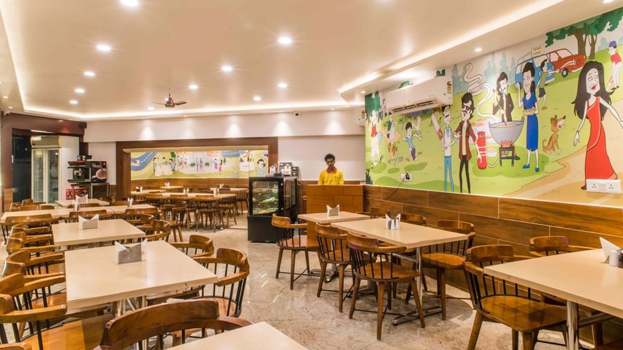 A cosy and well-furnished indoor dining space at The Citi Residenci Hotel, Durgapur.