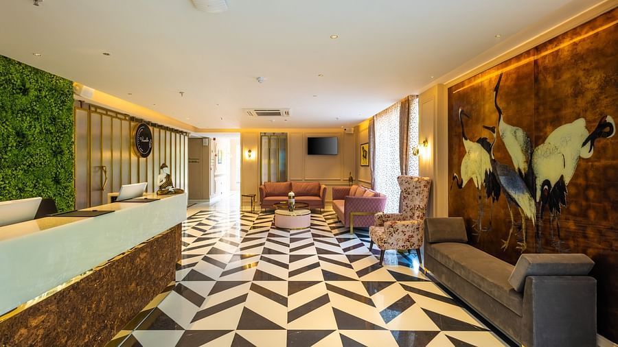 A full view of reception | Renest Calangute, Goa-HDR