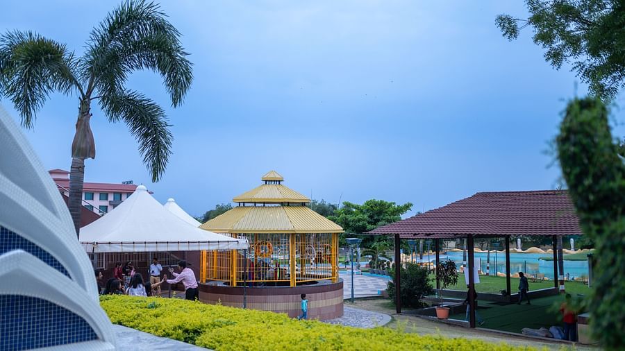 A view of the picnic areas in Indore at the water park