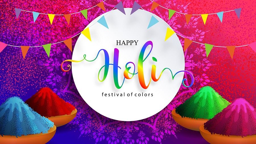 colorful gulaal powder color indian festival for happy holi