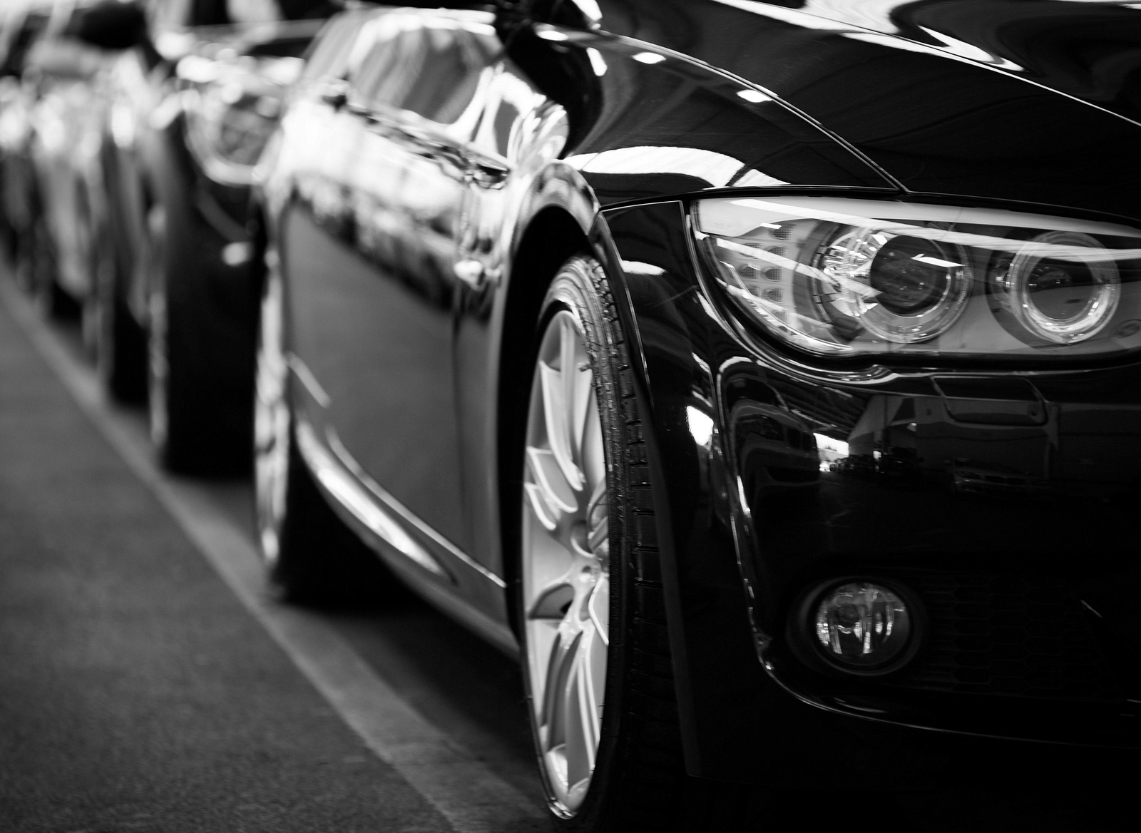 Cars parked in a parking lot.