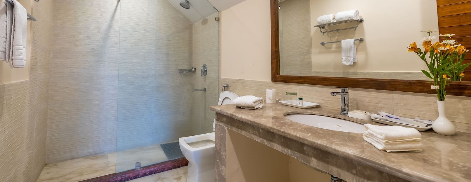washroom in Premium room at Bedzz Xclusiv Baikunth, Manali