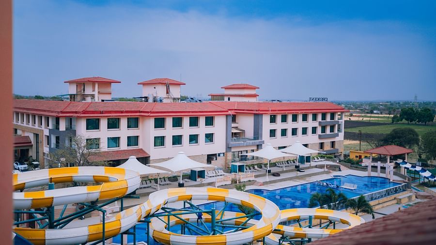  Spiral Tycoon water slide in yellow and white colour at Crescent Water Park, Indore