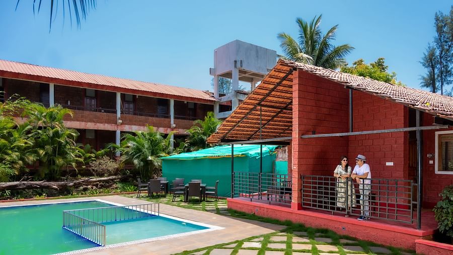 swimming pool by a cottage