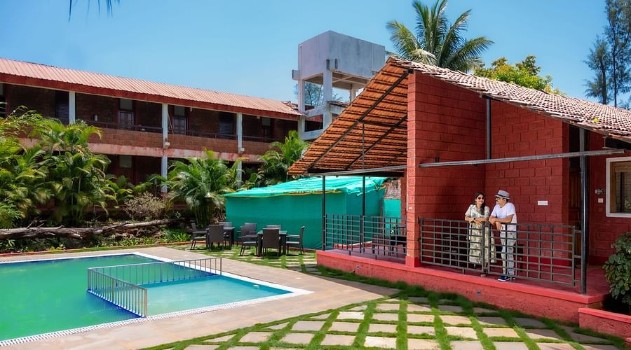 swimming pool by a cottage
