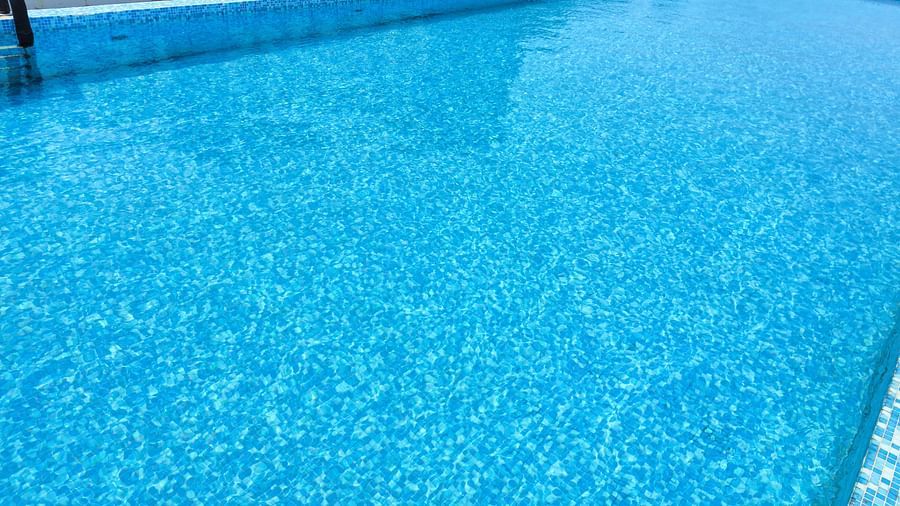 Close-up of the sparkling rooftop pool at Starlit Suites, Newtown