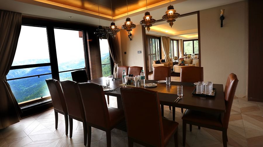 dining area at Aranya Himalayan Retreat - Aranya Himalayan Retreat, Mashobra