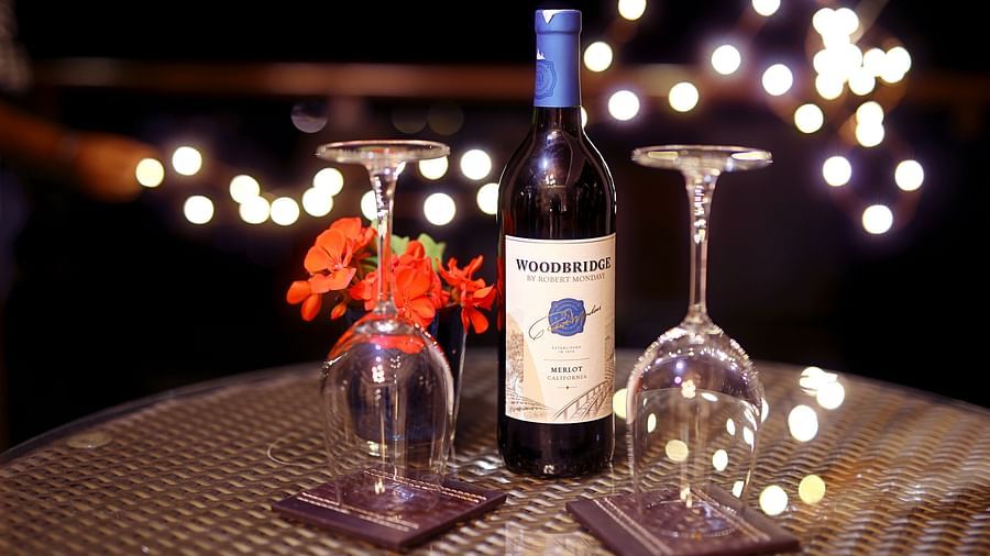 liquor bottle with glasses on table - Aranya Himalayan Retreat, Mashobra