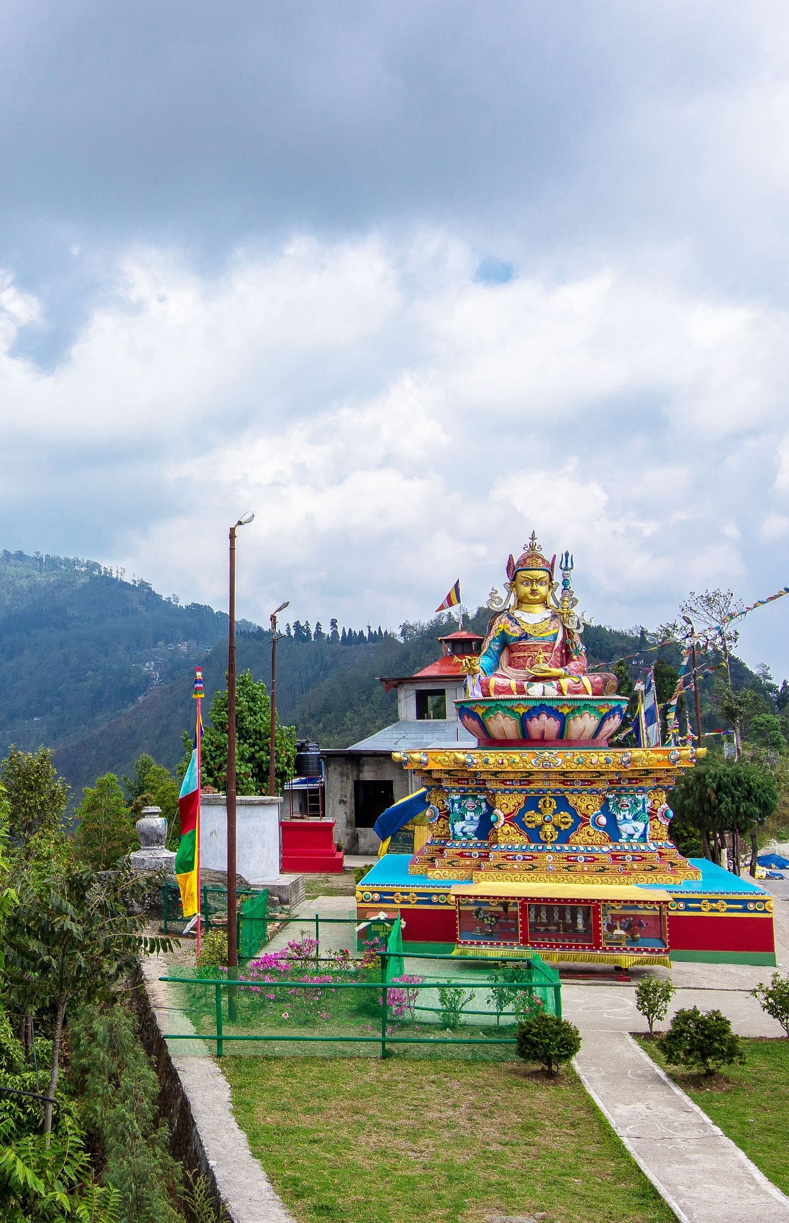 monastery with hills in the background