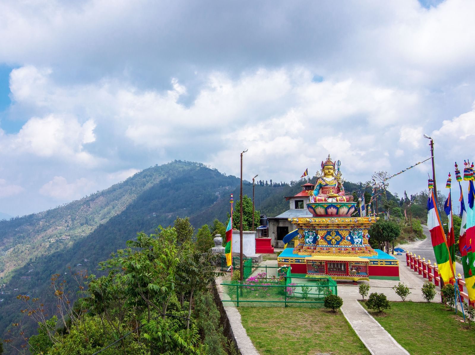 monastery with hills in the background