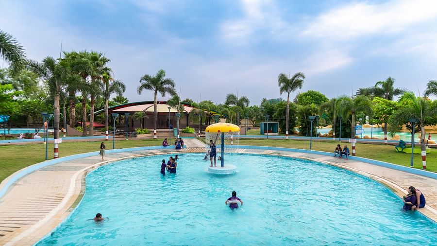 A view of the swimming pool at the water park in Indore
