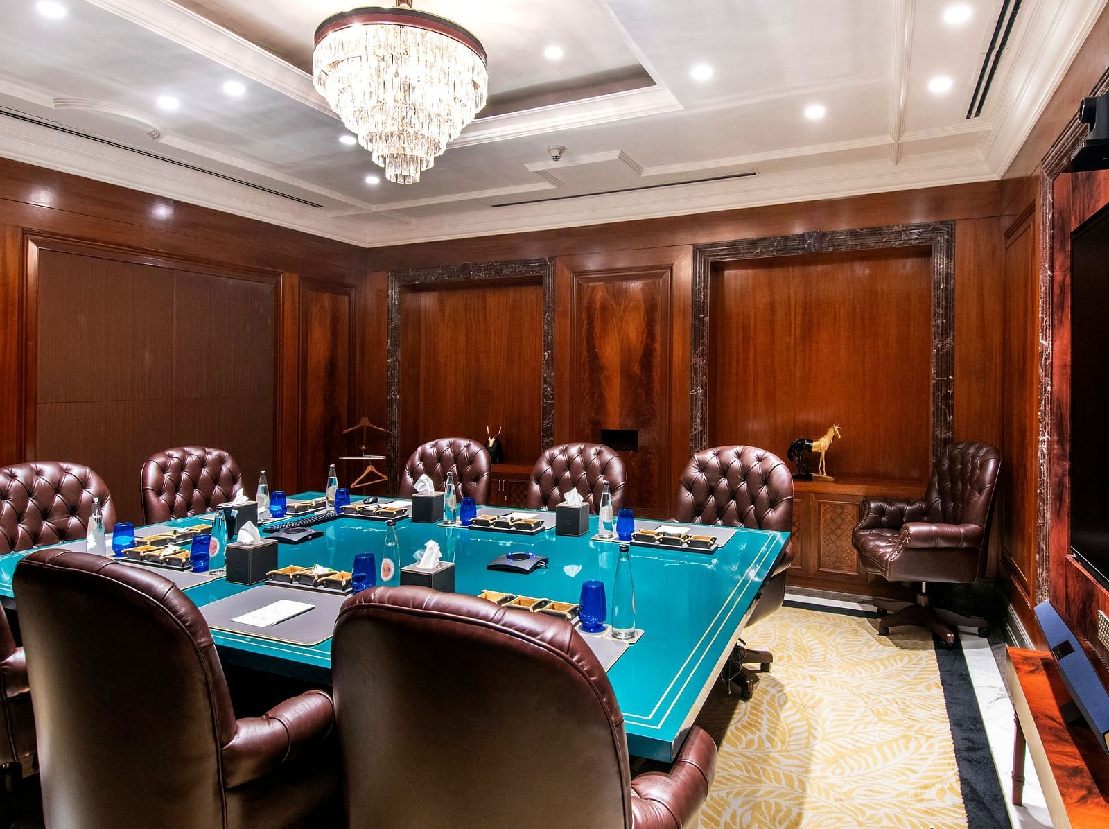 corner view of the senate board room to host meetings and conferences in new delhi at the claridges