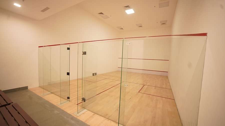 Interiors of the squash court at Singalila Club