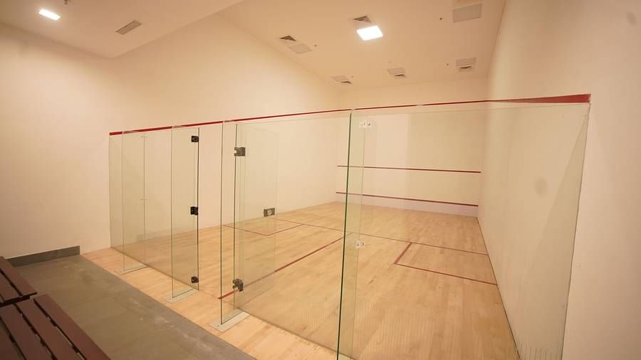 Interiors of the squash court at Singalila Club
