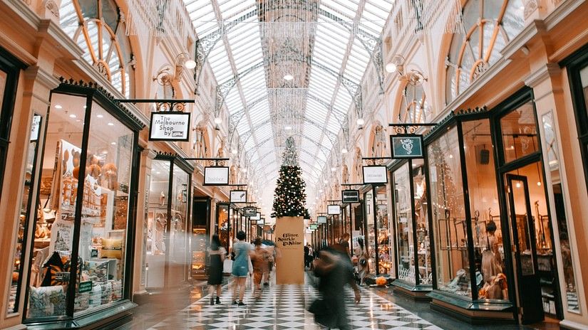 people walking in a mall