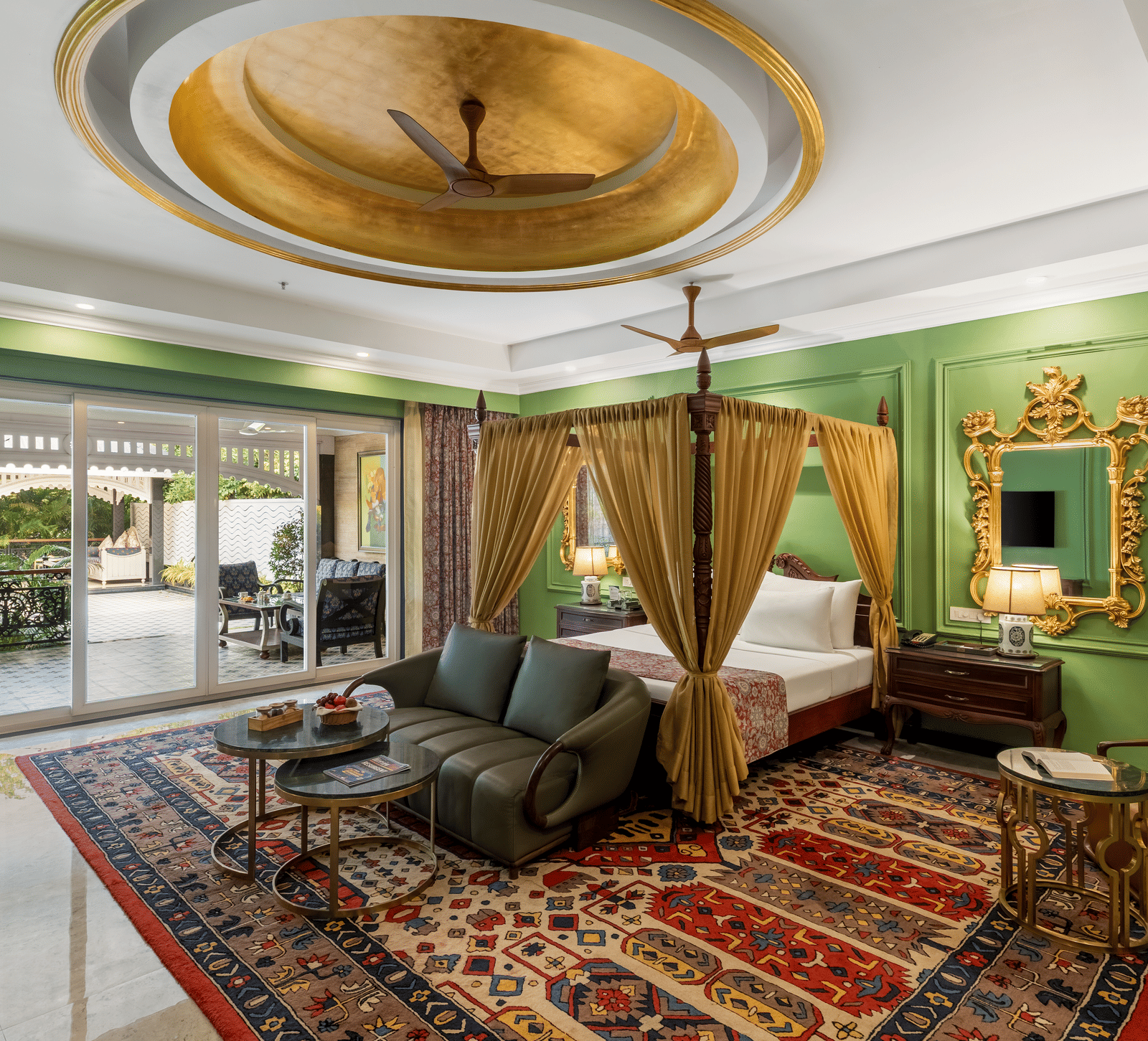 Presidential Villa living area with traditional décor at Mayfair Oasis Resort, Jharsuguda