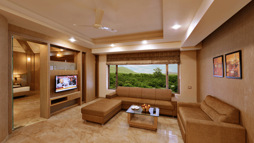 Living Area at our suites in Sasan Gir, Stay in Sasan Gir-1, Sarovar Portico Gir.