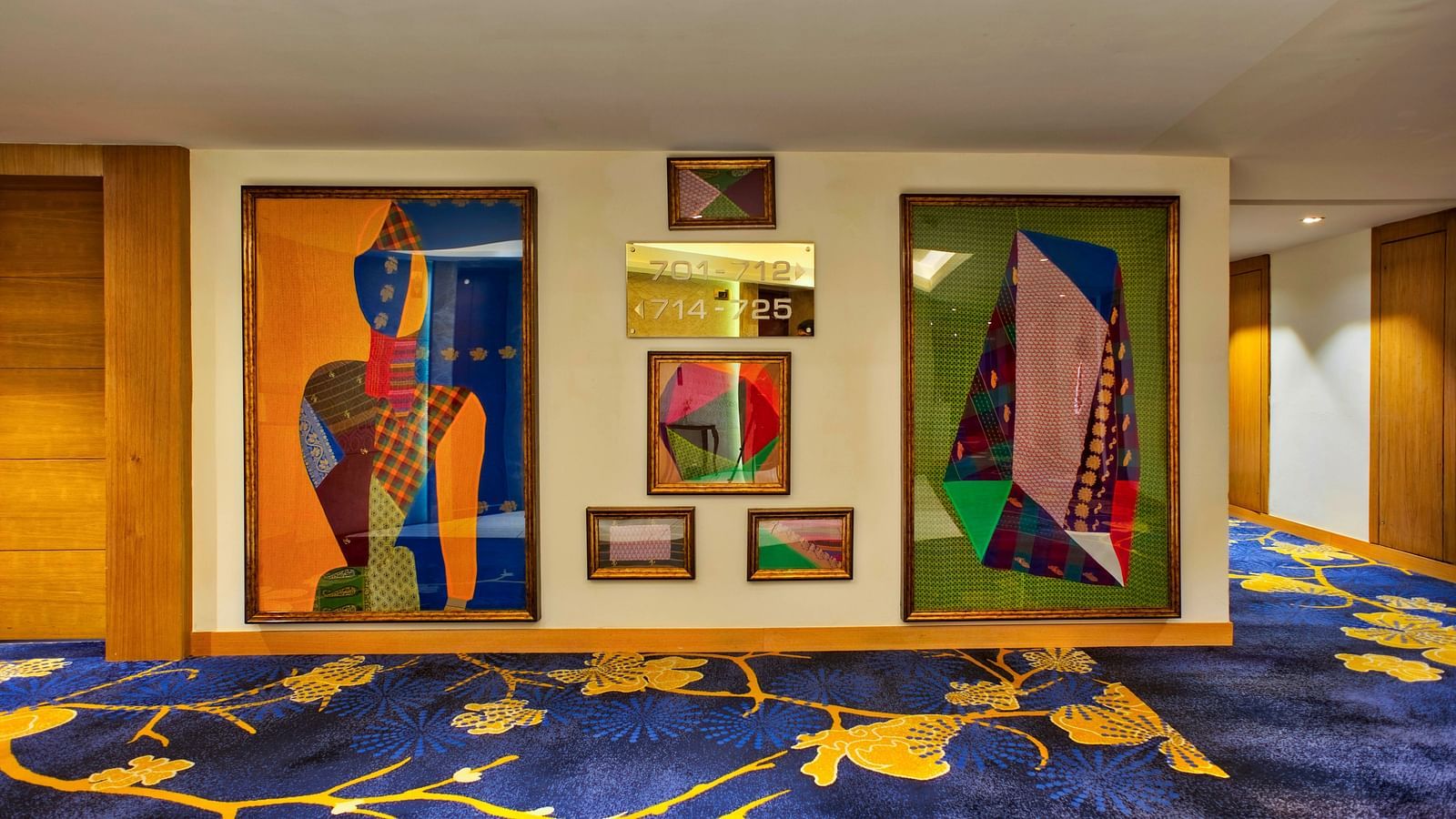 Wall with paintings displayed at Grand Chennai By GRT Hotels.