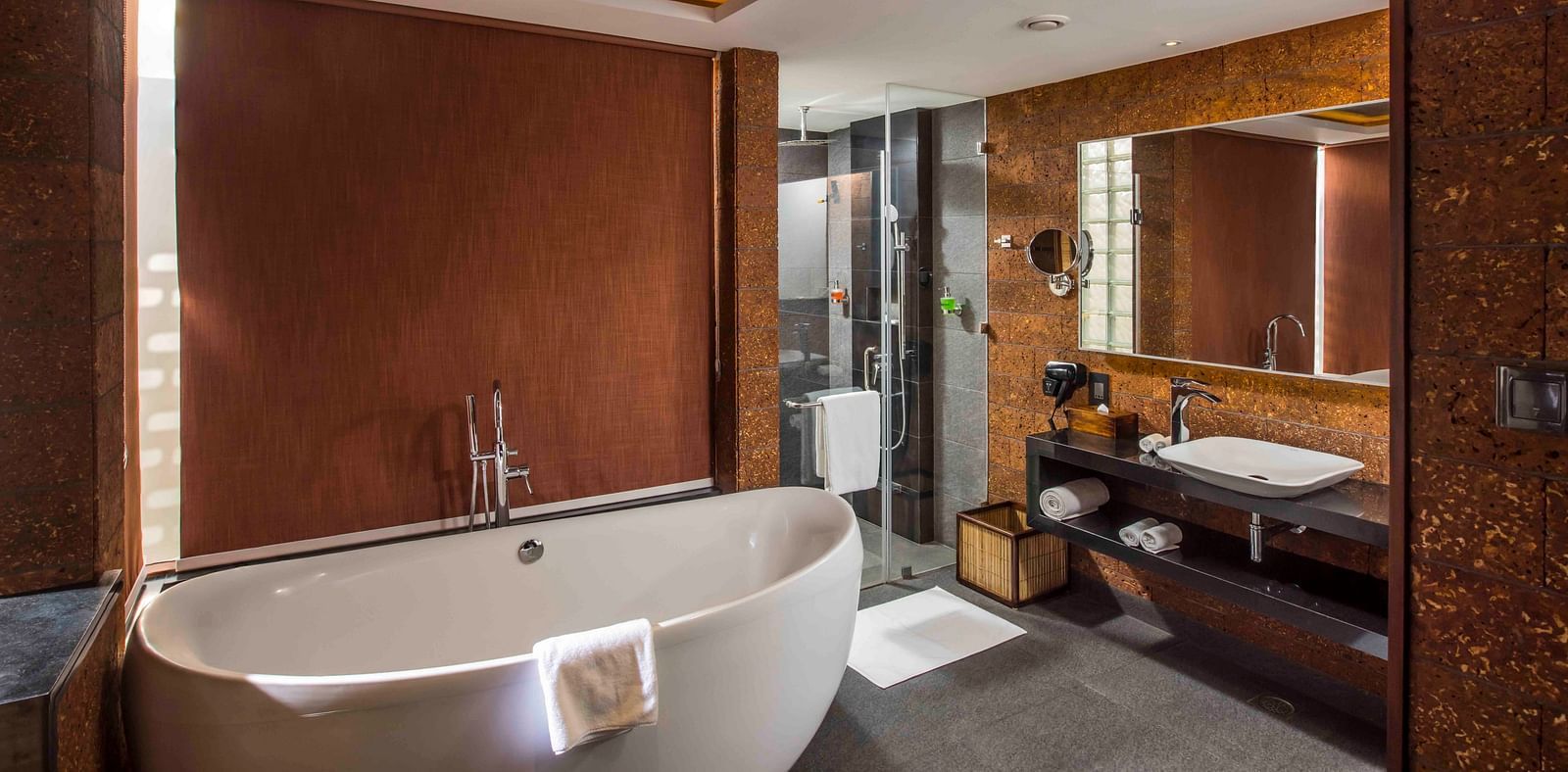 Image of a bathtub in the villa bath area | Great Trails Wayanad by  GRT hotels.