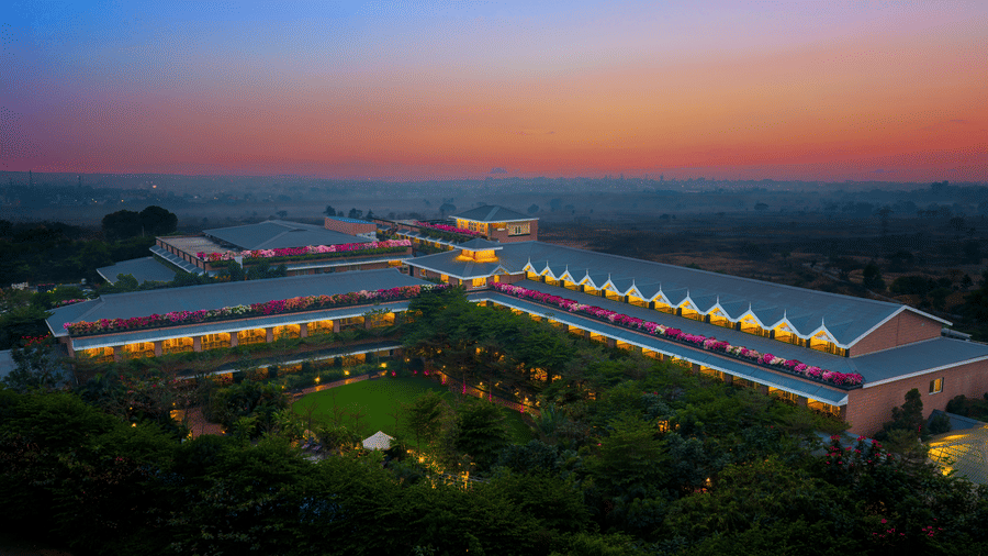 Aerial sunset view of Mayfair Oasis Resort & Convention, Jharsuguda