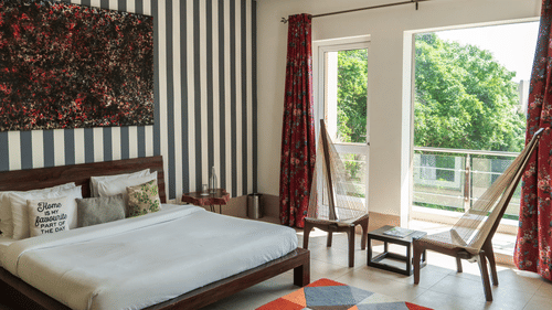 An overview of the bedroom inside Rock Garden Villa - Karma Lakelands.