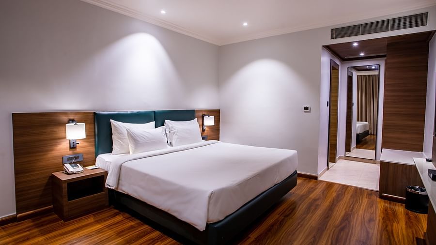 View of King Size bed in the Suite Room in The Wedlock Greens Hotel & Resort, Dhanbad