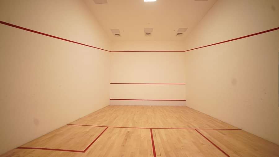 Interiors of the squash court at Singalila Club
