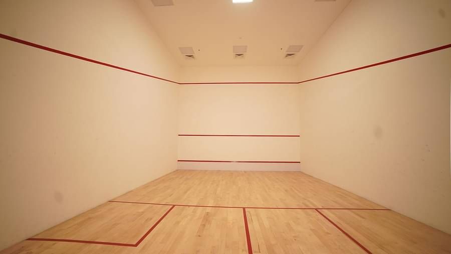 Interiors of the squash court at Singalila Club