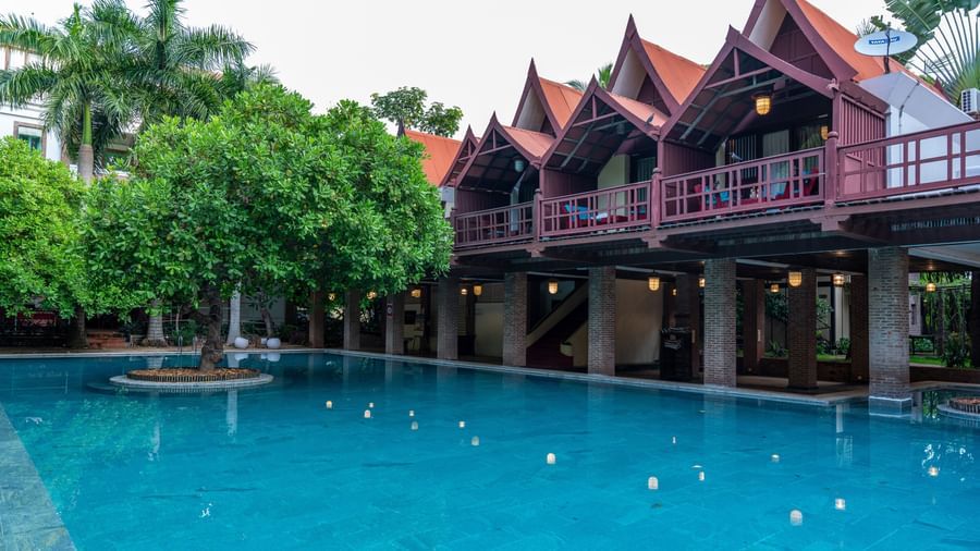 Swimming Pool in front of villa.