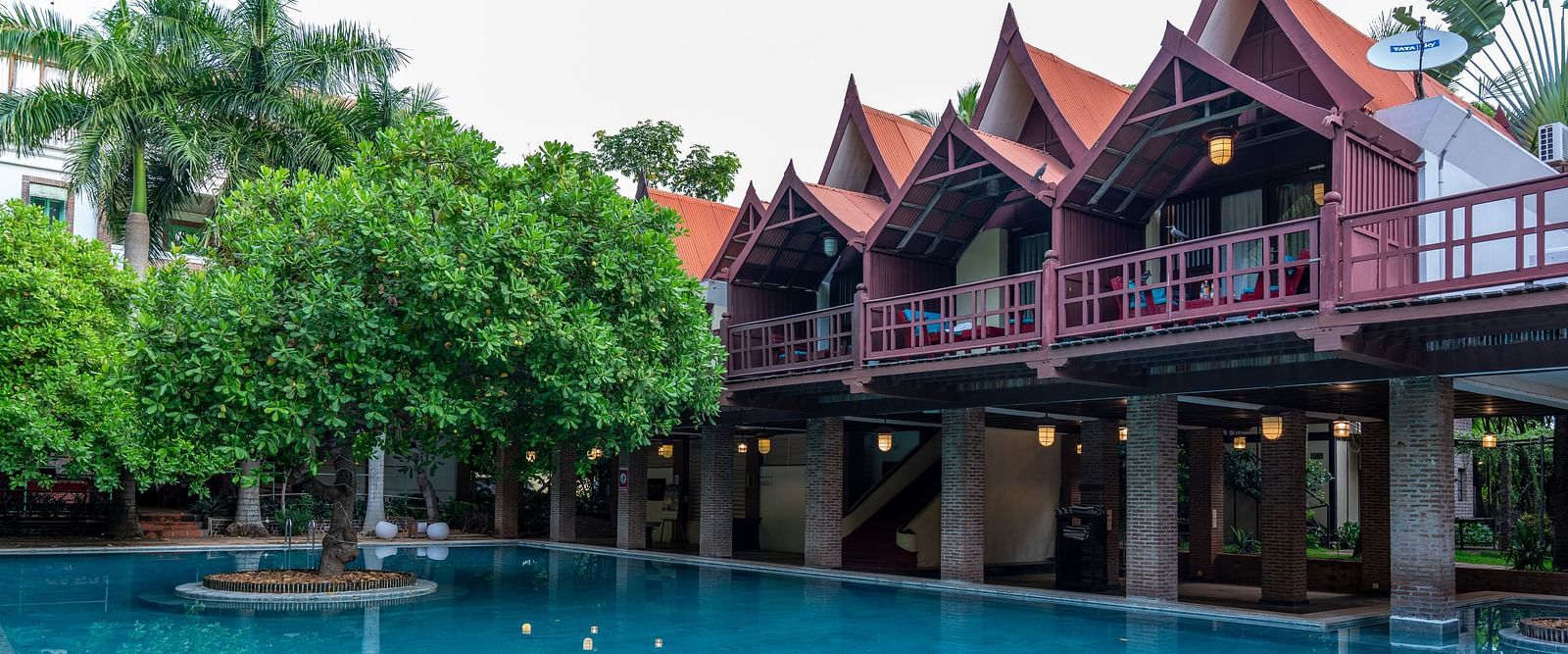 Swimming Pool in front of villa.