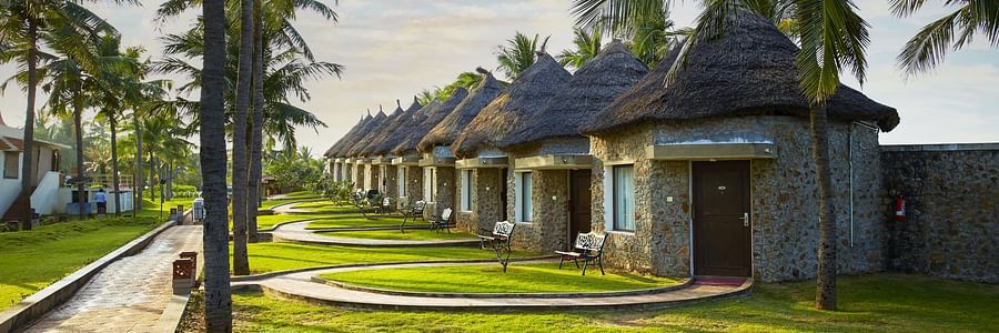 The outside lawn area of Sea View Room