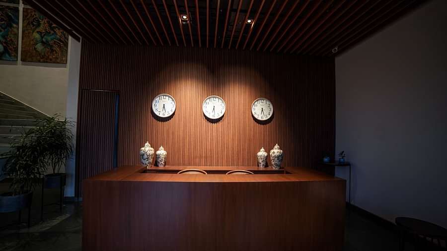 Reception area of Singalila Club with spot lighting