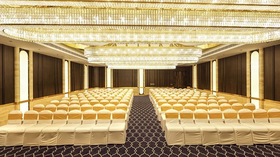 Elegantly styled with interior designs at Sapphire Banquet Hall at Jenneys Residency, Coimbatore