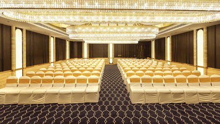 Elegantly styled with interior designs at Sapphire Banquet Hall at Jenneys Residency, Coimbatore