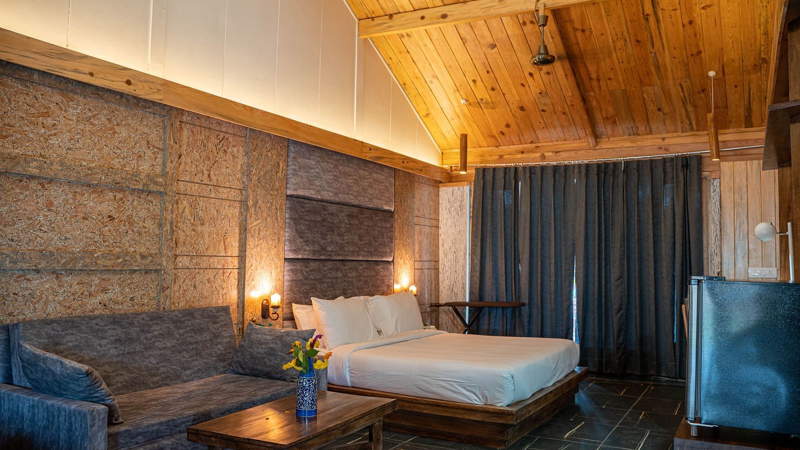 A view of the Master Suite with a large bed at the Sylvan Retreat, Dehradun.