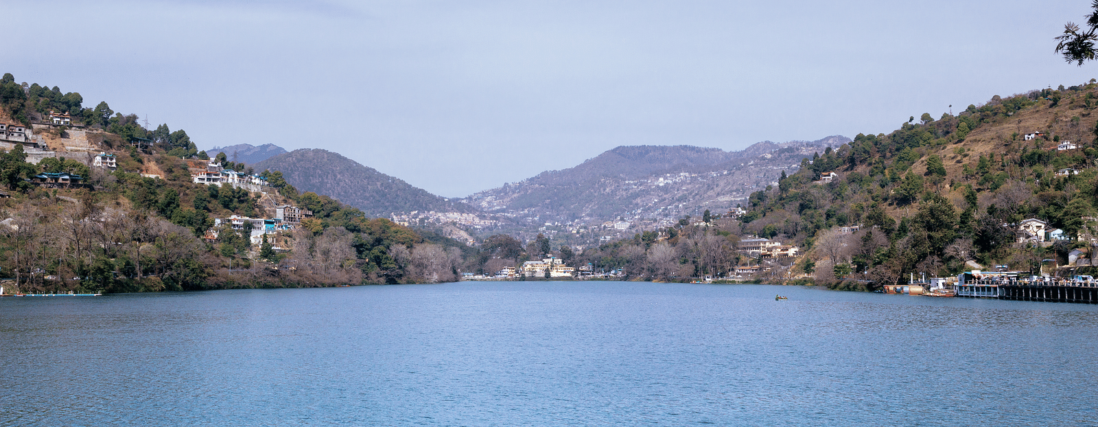 lake view with hills in the background