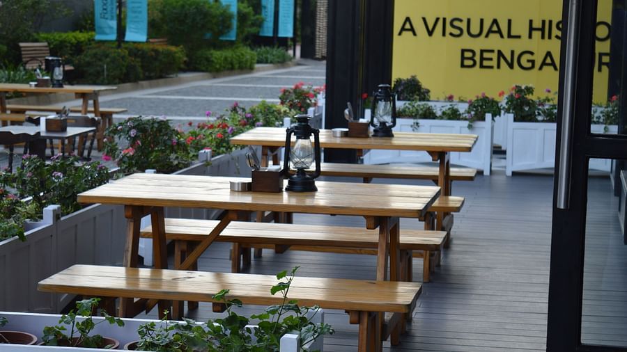 casual seating space at our hotel near VR Mall Bengaluru