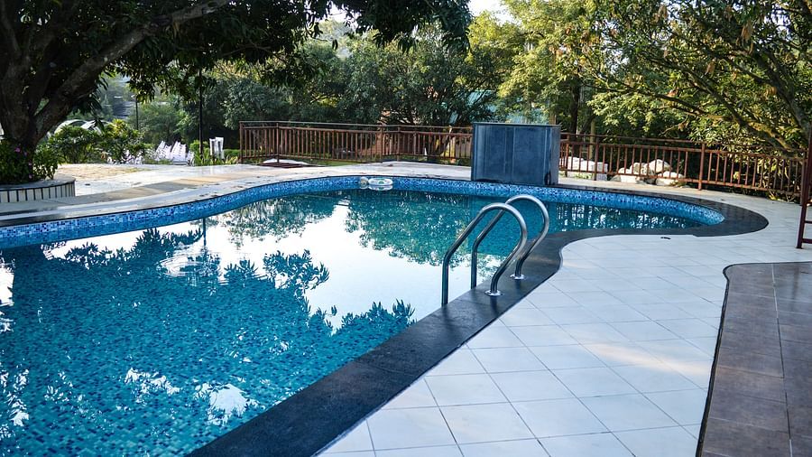 A swimming pool at the Sylvan Retreat, Dehradun.