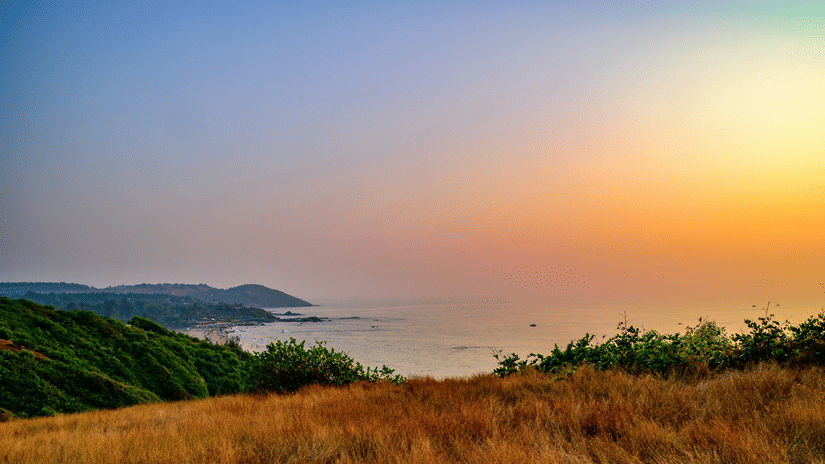 sunset from the top of a hill