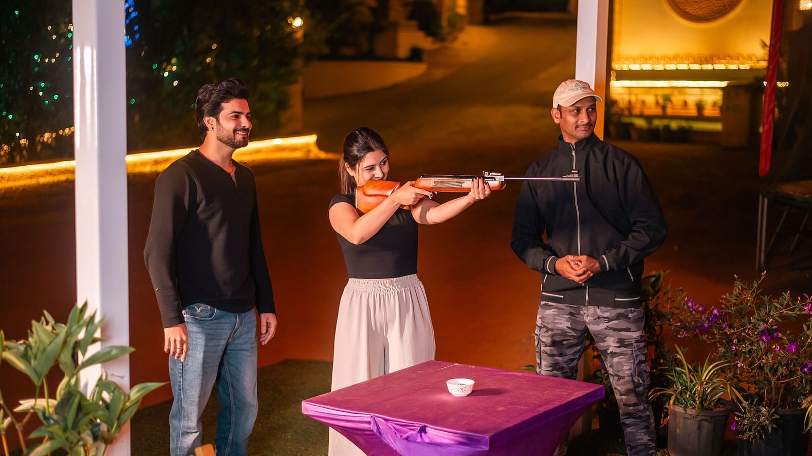  Live violin performance entertaining guests as part of the evening activities at The Grand Legacy Resort and Spa.