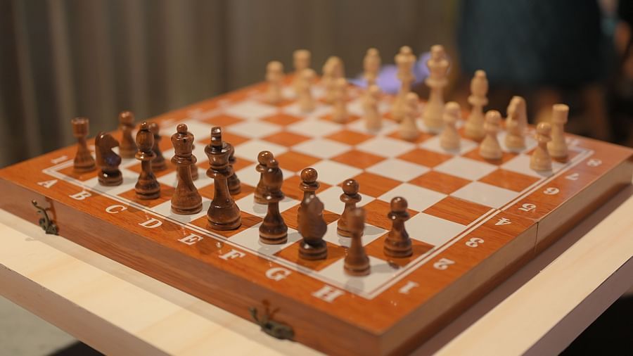 A close-up shot of a chess board with no moves made so far - Clarks Safari, Haridwar