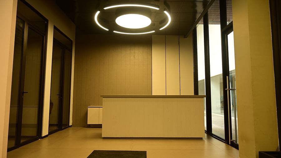 image of the reception area for the dance studio at club charholi, pune