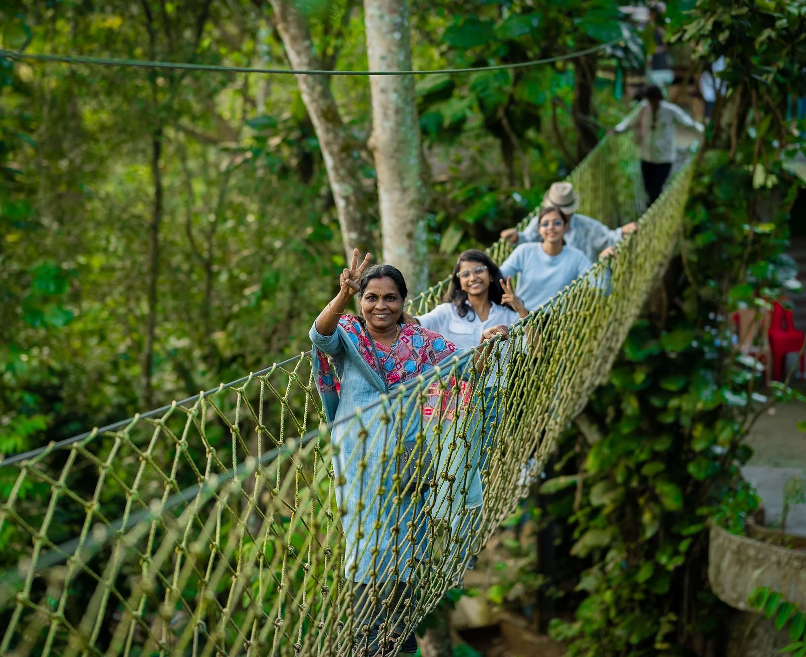 Rope Walking at Parakkat Nature Hotel & Resorts, Munnar