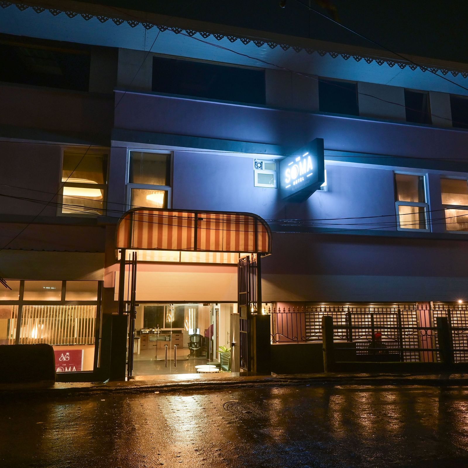 facade image in night of the soma hotel by avianna group, darjeeling