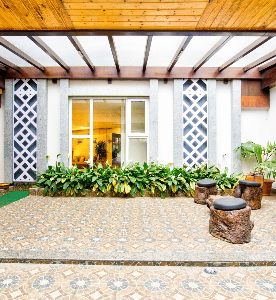 Exterior view with plants at Summit Ttakshang Residency Hotel & Spa, Gangtok